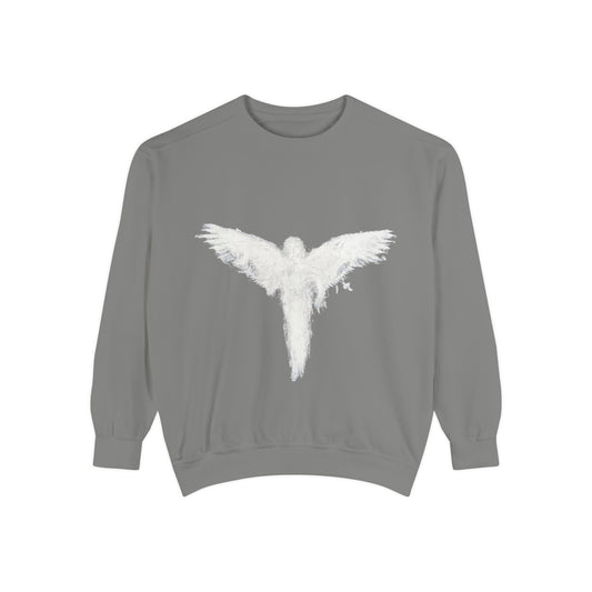 Ghostly Angel Graphic Sweatshirt — Dark Ink Back Print