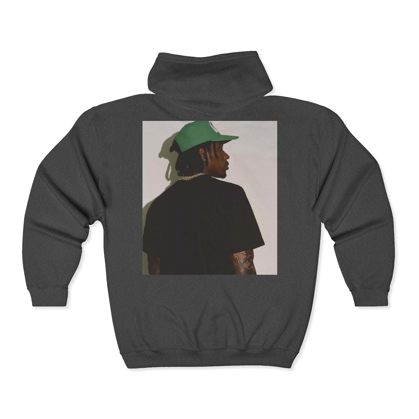 Backview Portrait Zip Hoodie – Casual Streetwear Graphic Sweatshirt