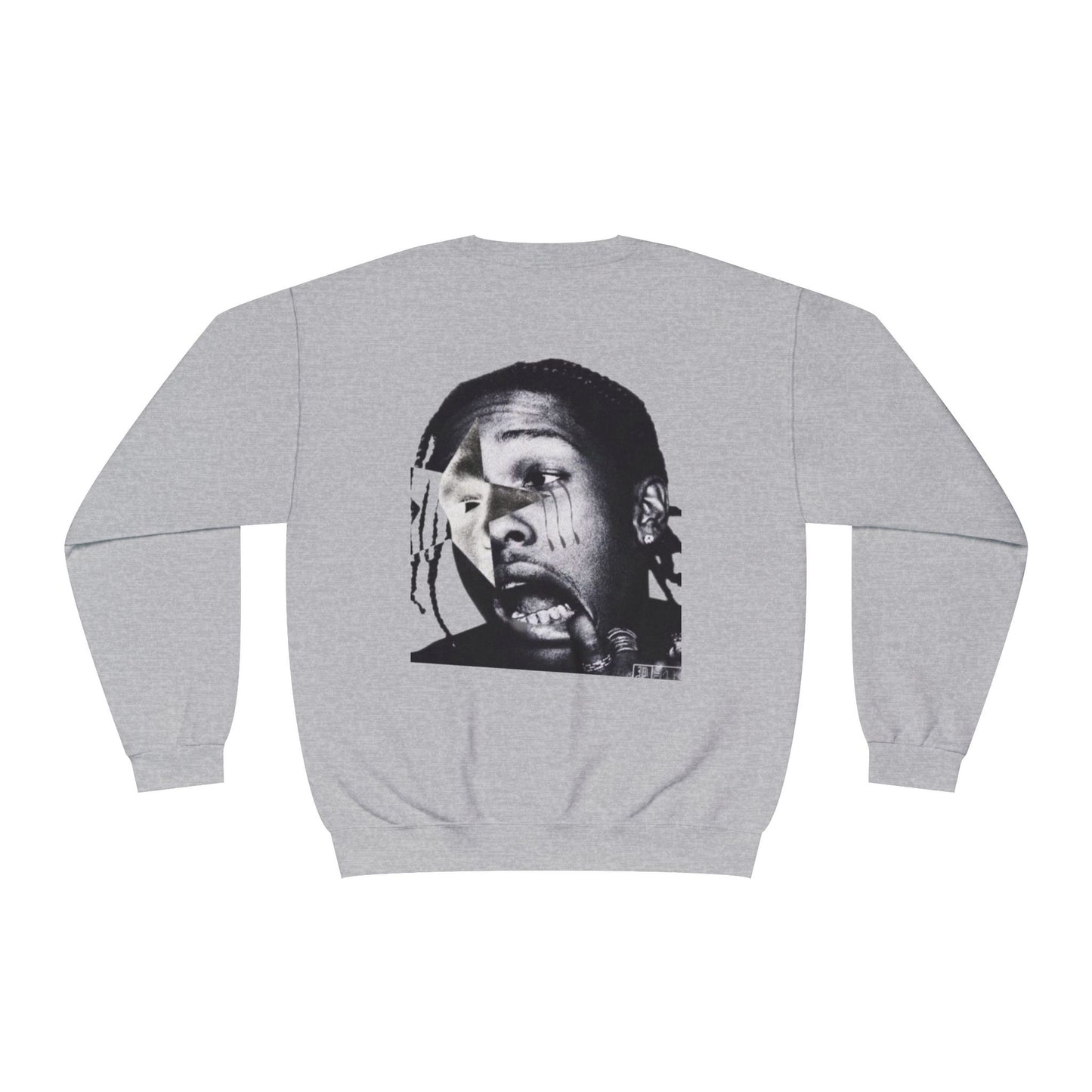 Graphic Crewneck Sweatshirt — Monochrome Portrait Design