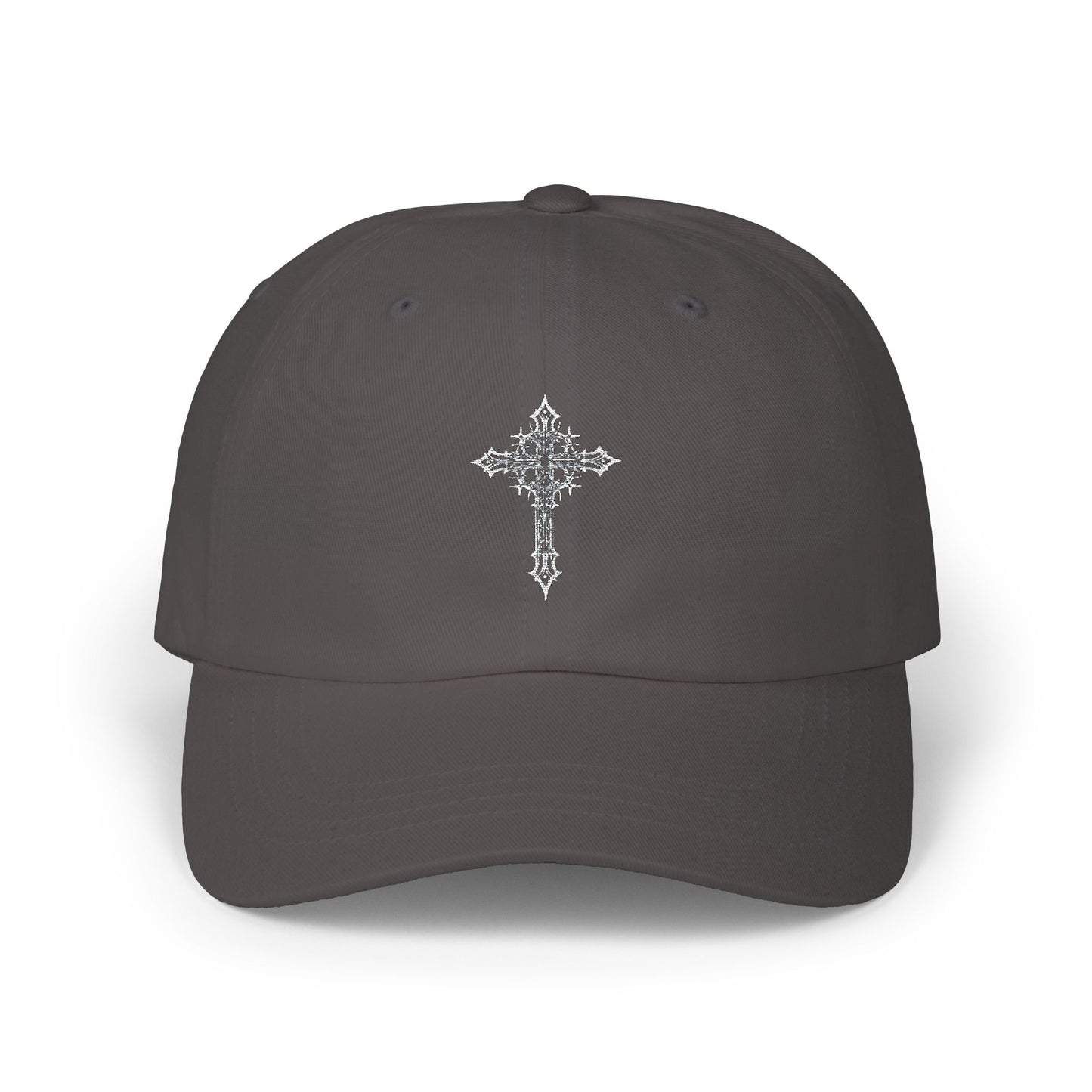 Camo Dad Cap with Rhinestone Cross — Embellished Baseball Hat