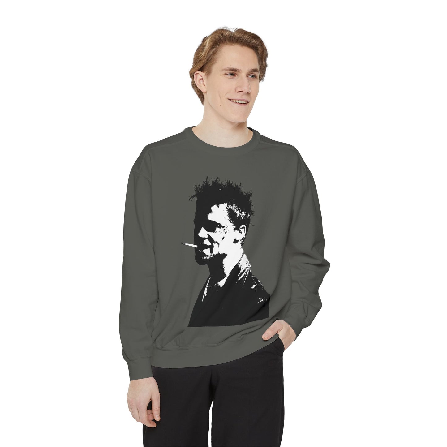 Ghostly Angel Graphic Sweatshirt — Dark Ink Back Print