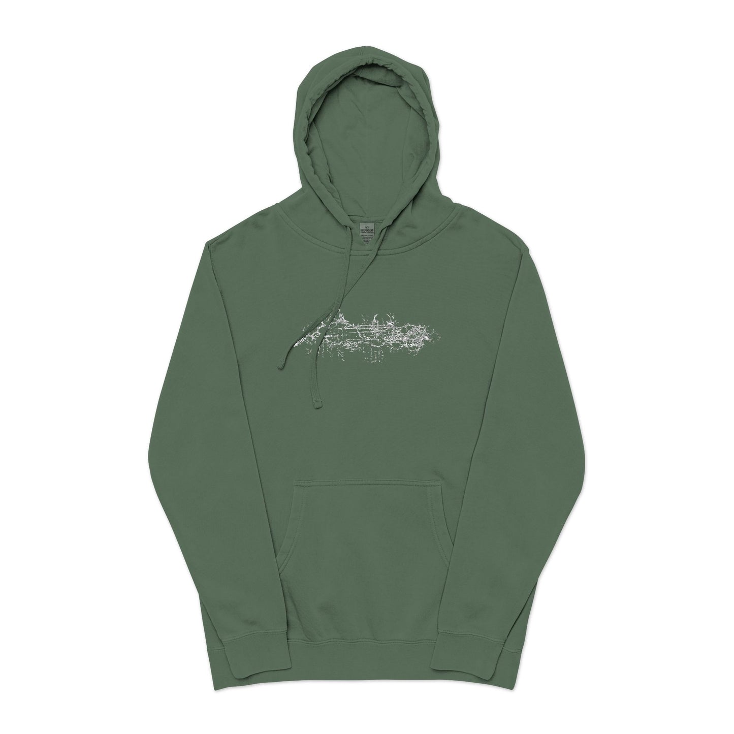 Mountain Ridge Graphic Hoodie — Forest Green Pigment-Dyed