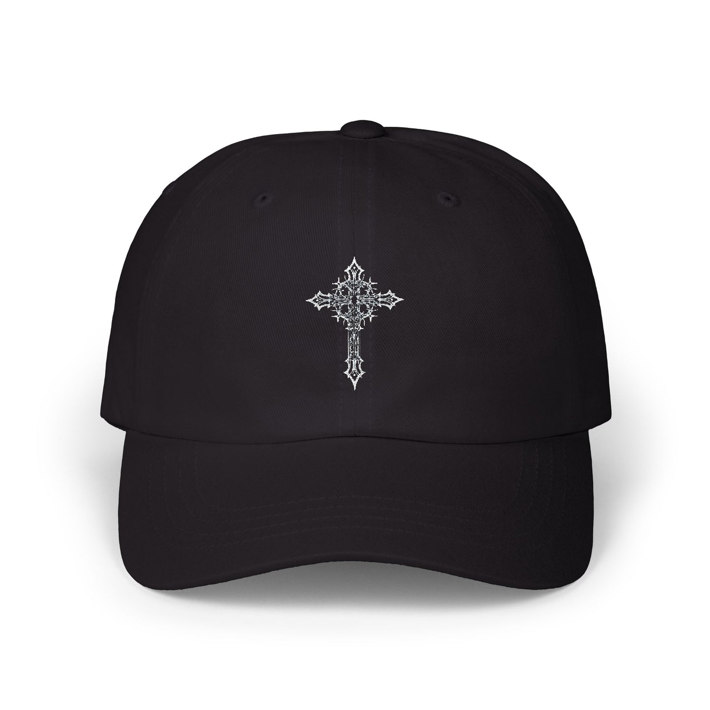 Camo Dad Cap with Rhinestone Cross — Embellished Baseball Hat