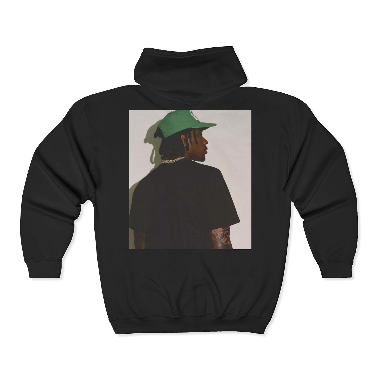 Backview Portrait Zip Hoodie – Casual Streetwear Graphic Sweatshirt