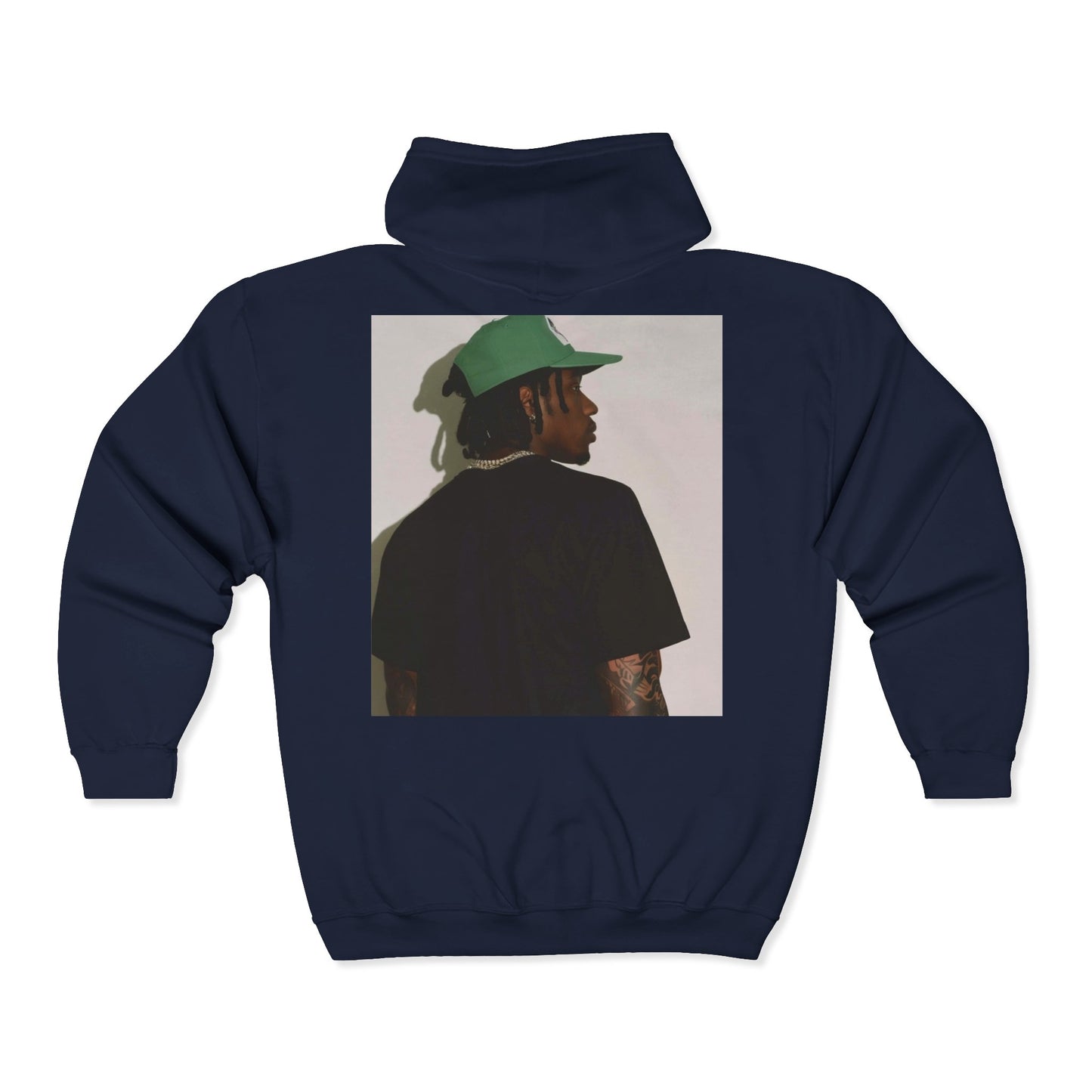 Backview Portrait Zip Hoodie – Casual Streetwear Graphic Sweatshirt