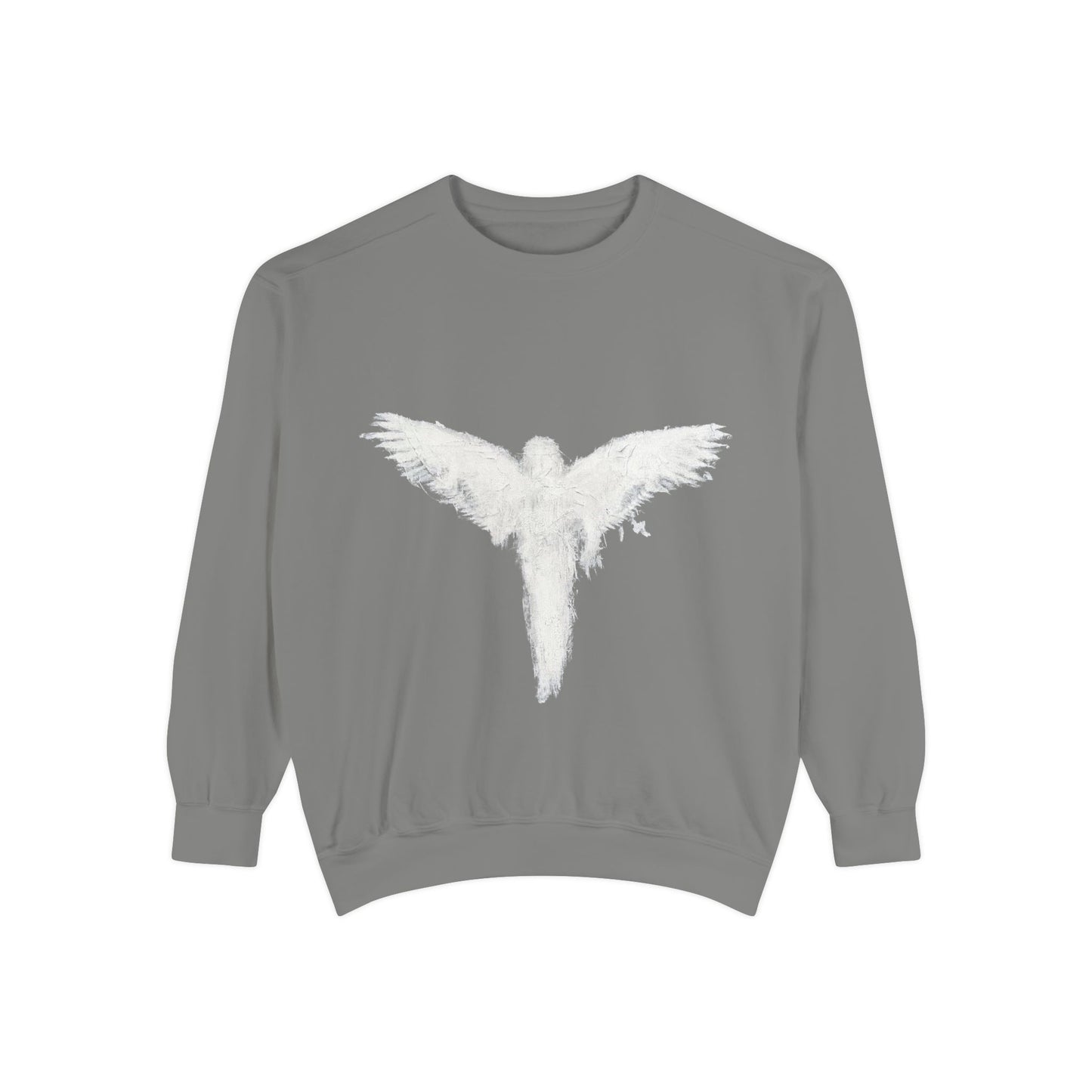 Ghostly Angel Graphic Sweatshirt — Dark Ink Back Print