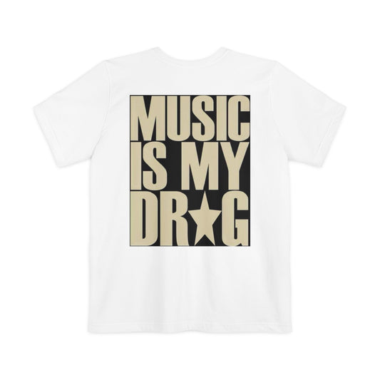 Music Is My Drug Pocket T‑Shirt — "no music no life" Graphic Tee