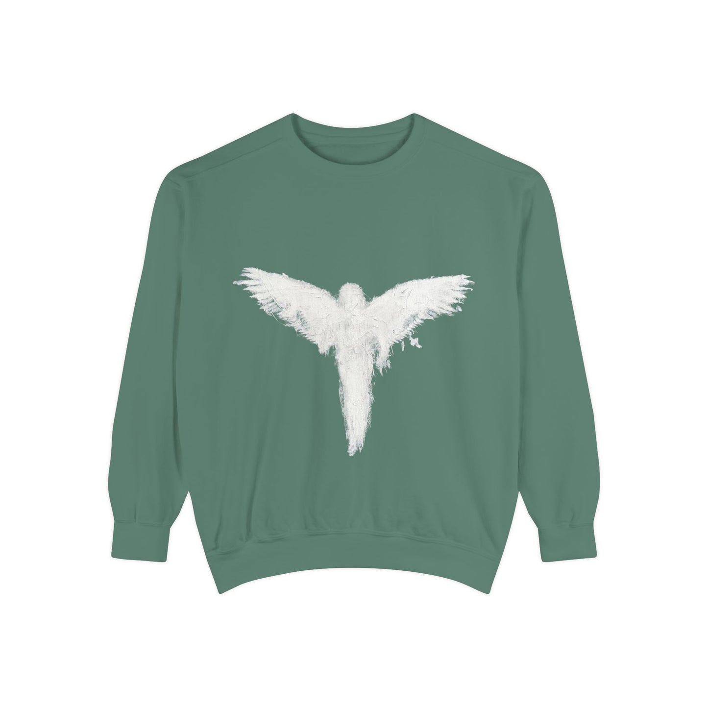 Ghostly Angel Graphic Sweatshirt — Dark Ink Back Print