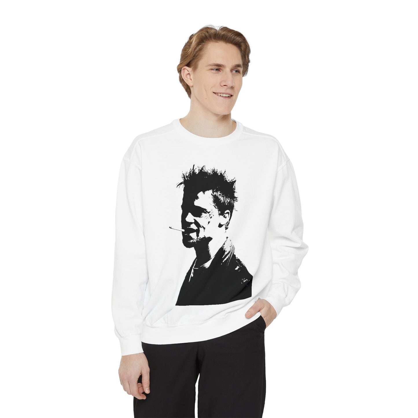 Ghostly Angel Graphic Sweatshirt — Dark Ink Back Print