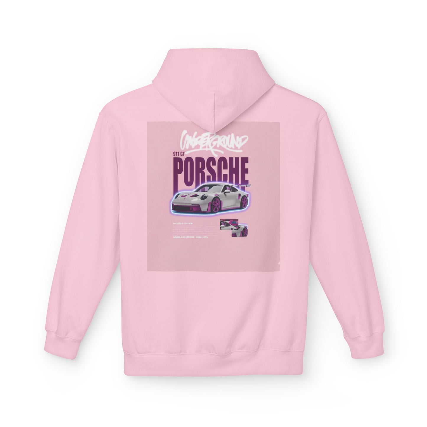 Porsche Retro Racing Hoodie — Pink Vintage Sports Car Graphic