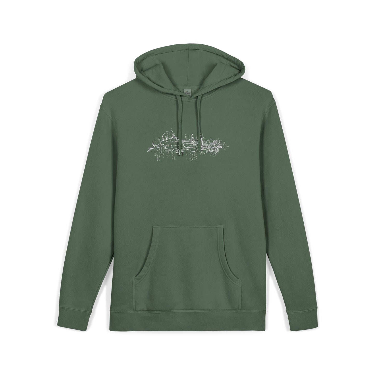 Mountain Ridge Graphic Hoodie — Forest Green Pigment-Dyed
